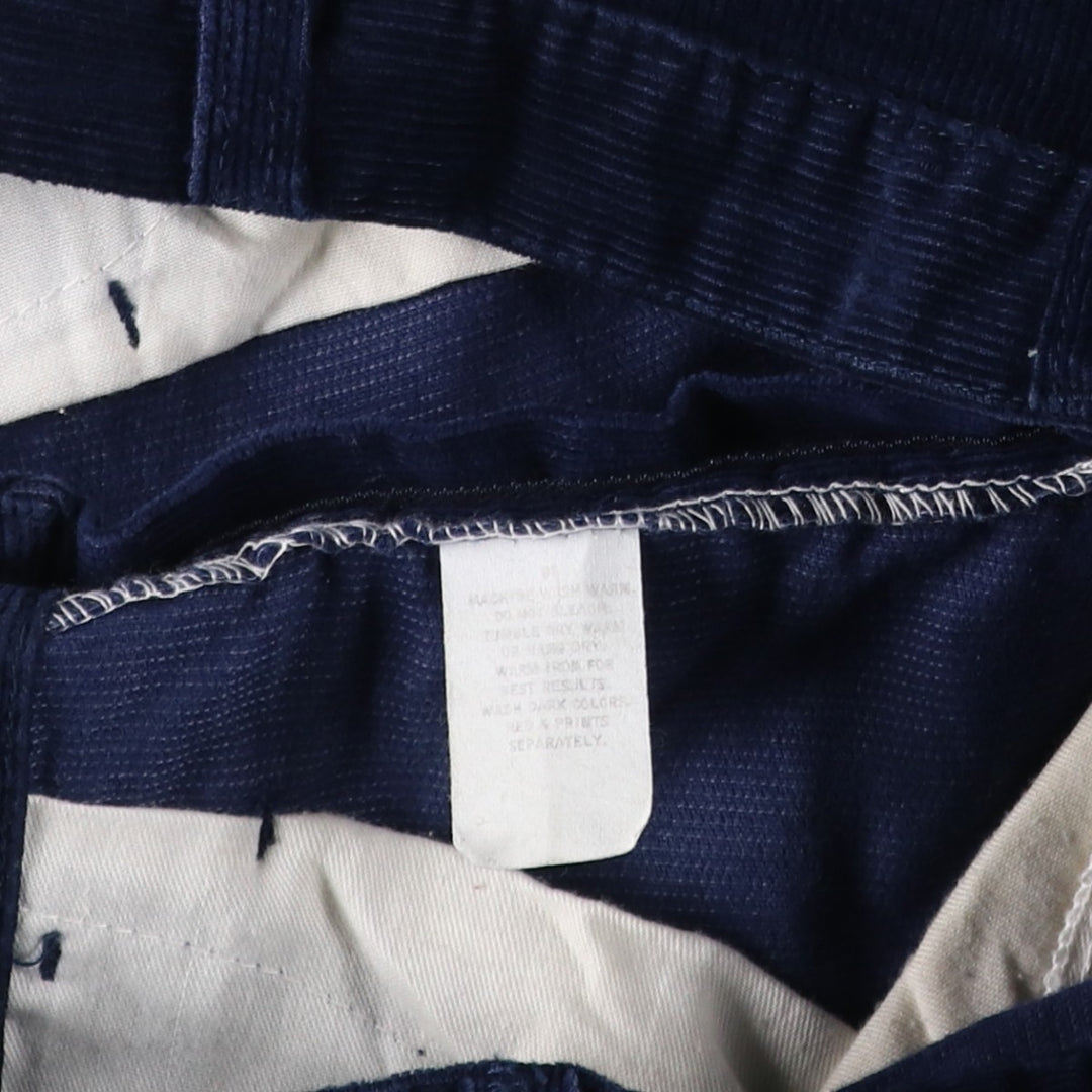 Vintage Flare-Cut Corduroy Pants, Men's Size W33 unclear navy blue type Vintage Second Hand