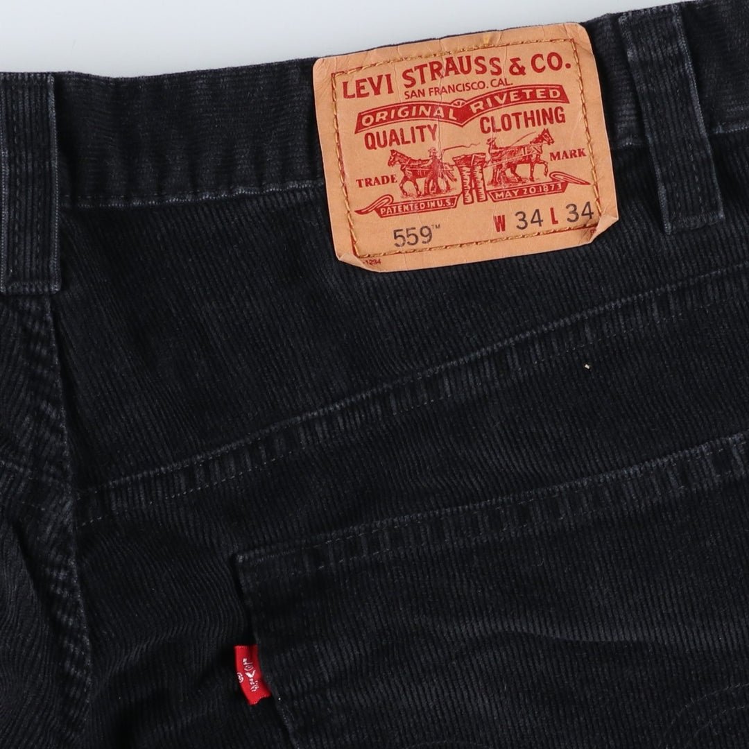 90s-00'S Vintage Levi's 559 Relaxed Straight Corduroy Pants, Men's, Size W33 cotton black type Vintage Second Hand