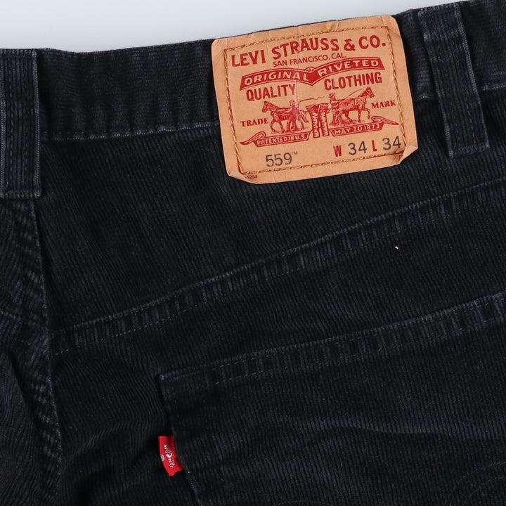 90s-00'S Vintage Levi's 559 Relaxed Straight Corduroy Pants, Men's, Size W33 cotton black type Vintage Second Hand