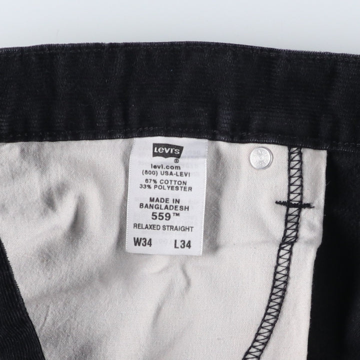 90s-00'S Vintage Levi's 559 Relaxed Straight Corduroy Pants, Men's, Size W33 cotton black type Vintage Second Hand