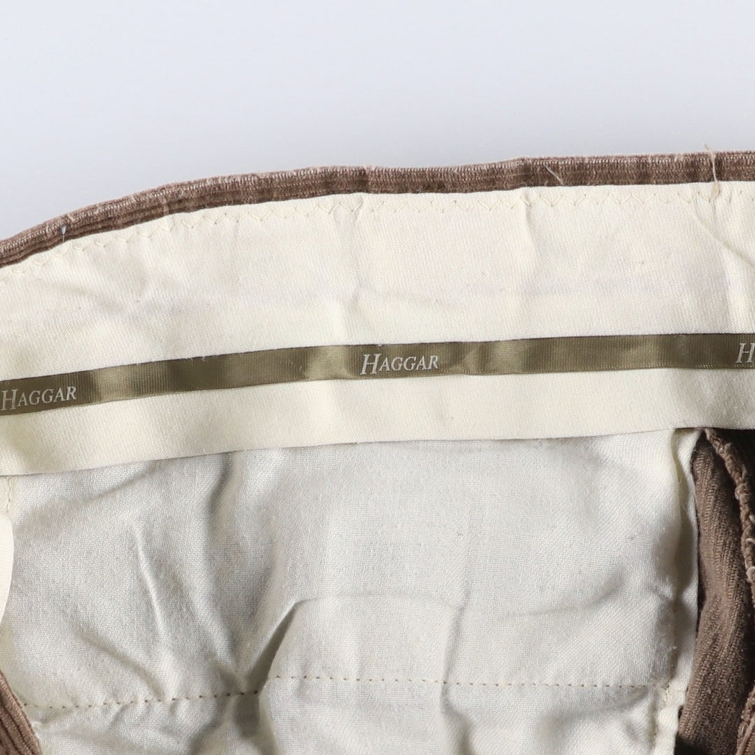 Haggar Corduroy Pants for Men, W33 cotton beige type brown Vintage Second Hand
