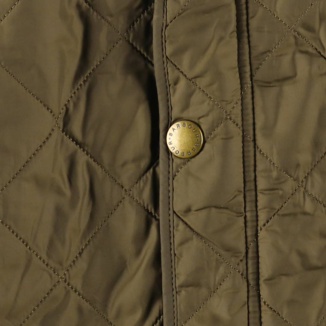 2000s~ Barbour Polo Club Saddlemoor 3-Warrant Quilted Puffer Jacket, Men's Size L polyamide Khaki type Vintage Second Hand