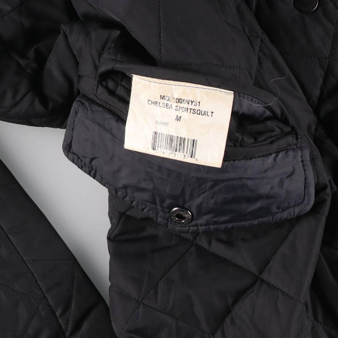 2000s~ Barbour Chelsea Sport Quilt 3 Warrant Padded Puffer Jacket, Men's Medium polyester black type Vintage Second Hand