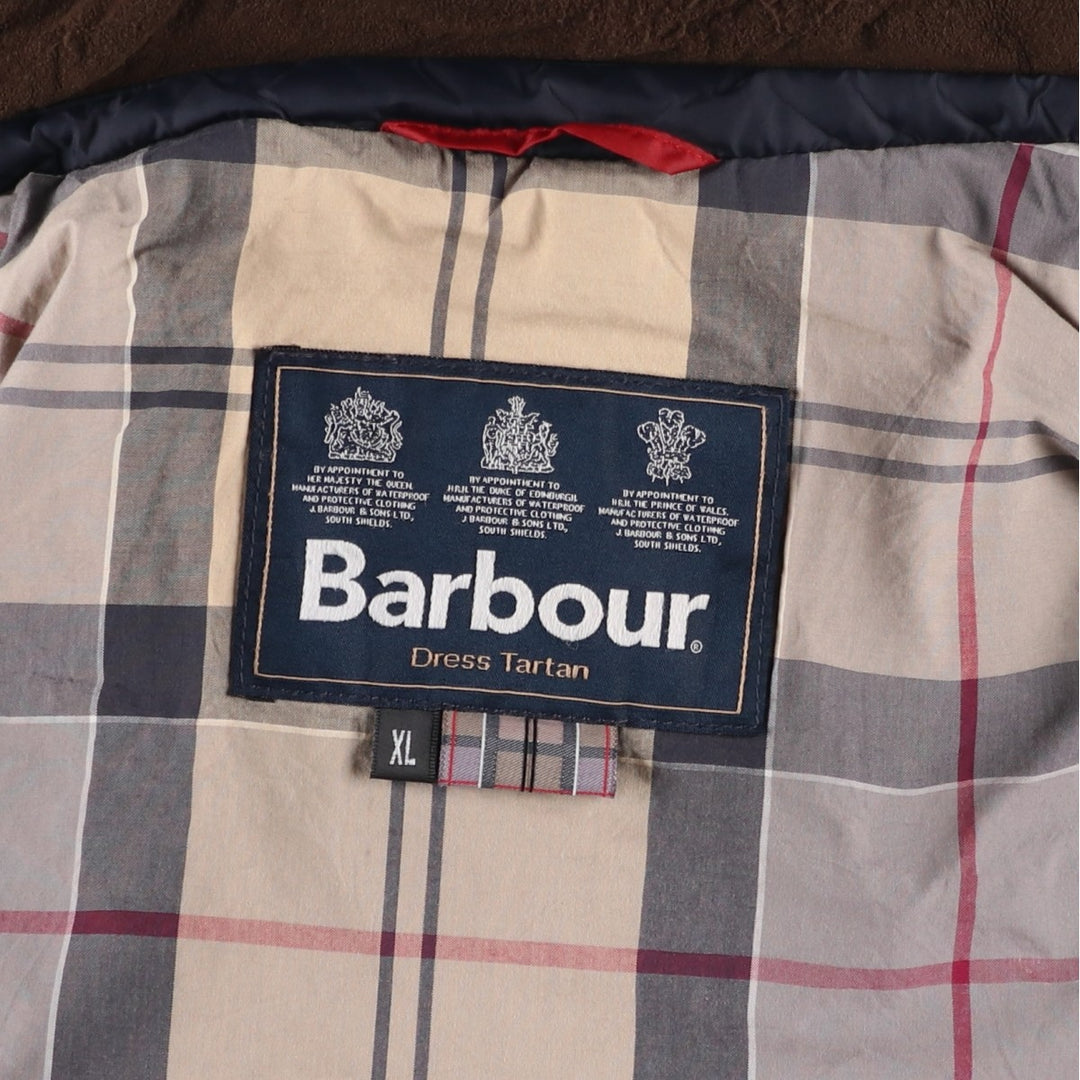 2000s~ Barbour Dress Tartan 3 Warrant Quilted Jacket, Men's XL polyamide black type Vintage Second Hand