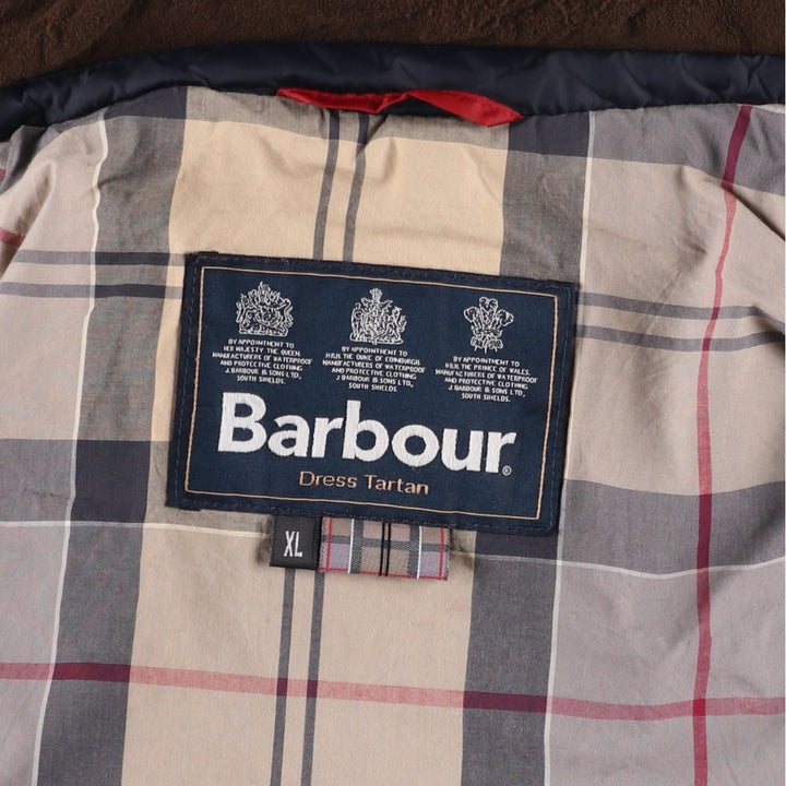 2000s~ Barbour Dress Tartan 3 Warrant Quilted Jacket, Men's XL polyamide black type Vintage Second Hand