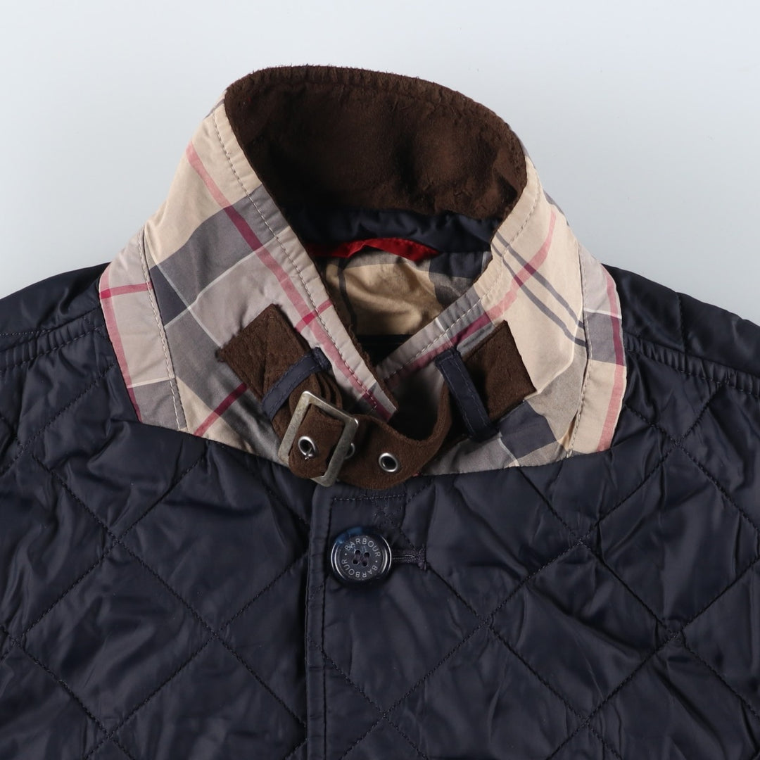 2000s~ Barbour Dress Tartan 3 Warrant Quilted Jacket, Men's XL polyamide black type Vintage Second Hand