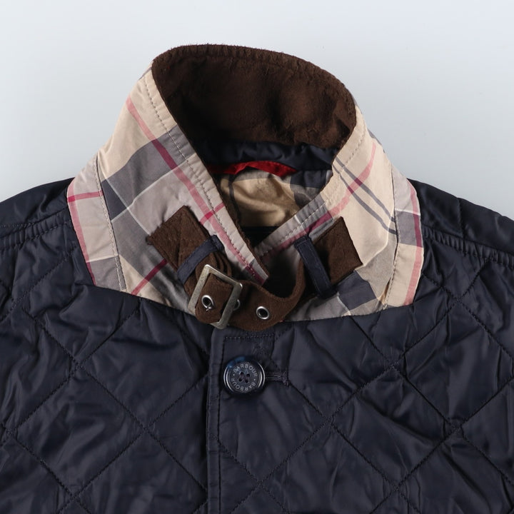 2000s~ Barbour Dress Tartan 3 Warrant Quilted Jacket, Men's XL polyamide black type Vintage Second Hand