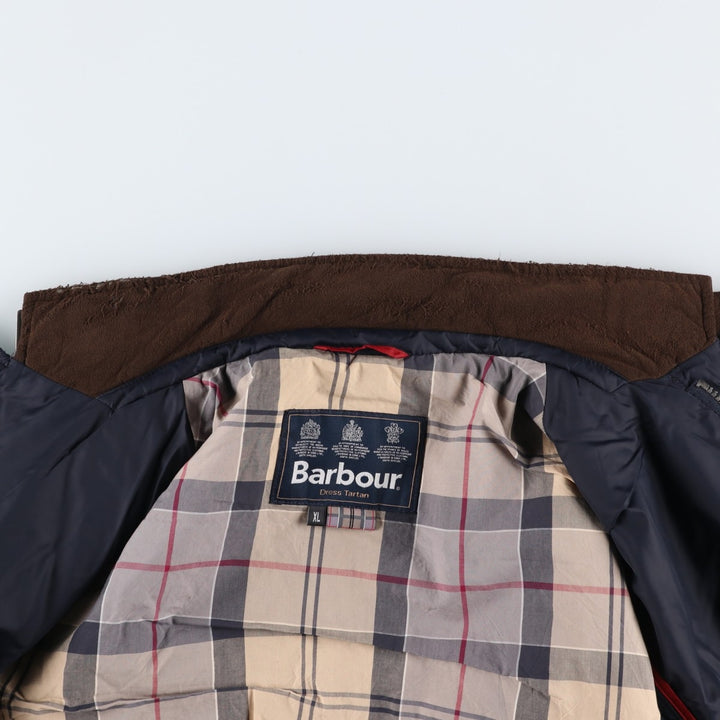 2000s~ Barbour Dress Tartan 3 Warrant Quilted Jacket, Men's XL polyamide black type Vintage Second Hand