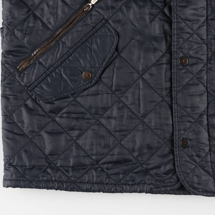 2000s~ Barbour 3 Warrant Quilted Puffer Jacket, Men's Size L polyester navy blue type Vintage Second Hand