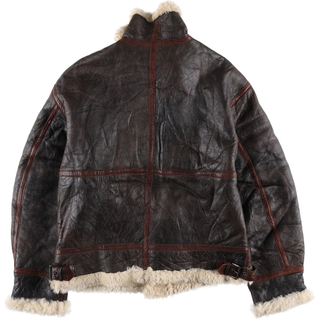 Vintage DANIEL ADVENTURE B-3 Type Sheepskin Mouton Flight Jacket, Men's Size L unclear brown type Vintage Second Hand