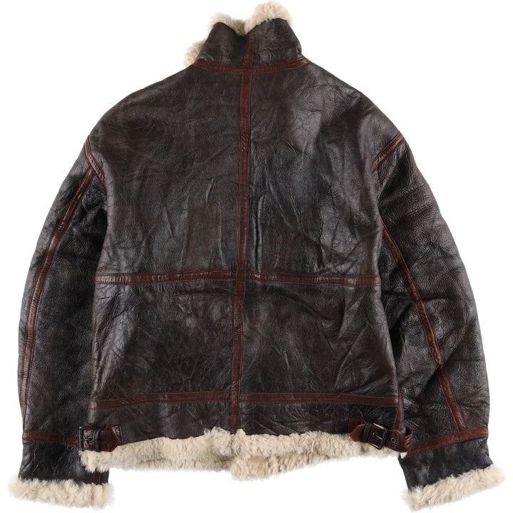 Vintage DANIEL ADVENTURE B-3 Type Sheepskin Mouton Flight Jacket, Men's Size L unclear brown type Vintage Second Hand