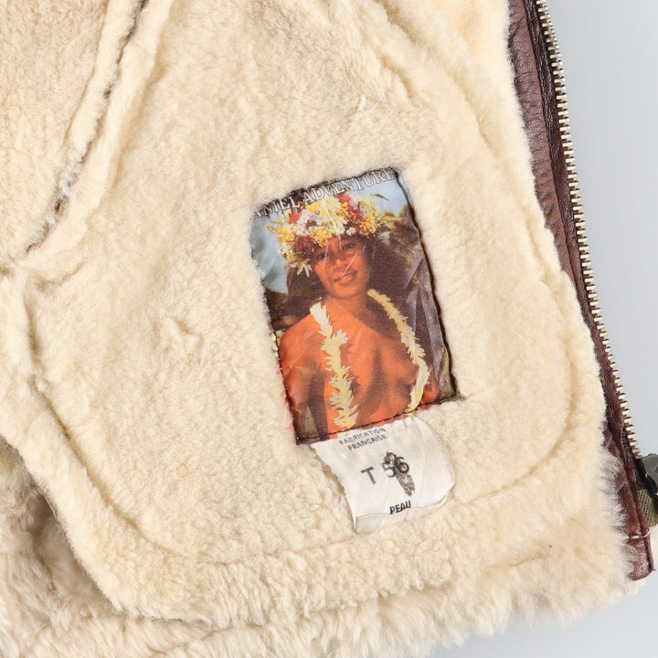 Vintage DANIEL ADVENTURE B-3 Type Sheepskin Mouton Flight Jacket, Men's Size L unclear brown type Vintage Second Hand