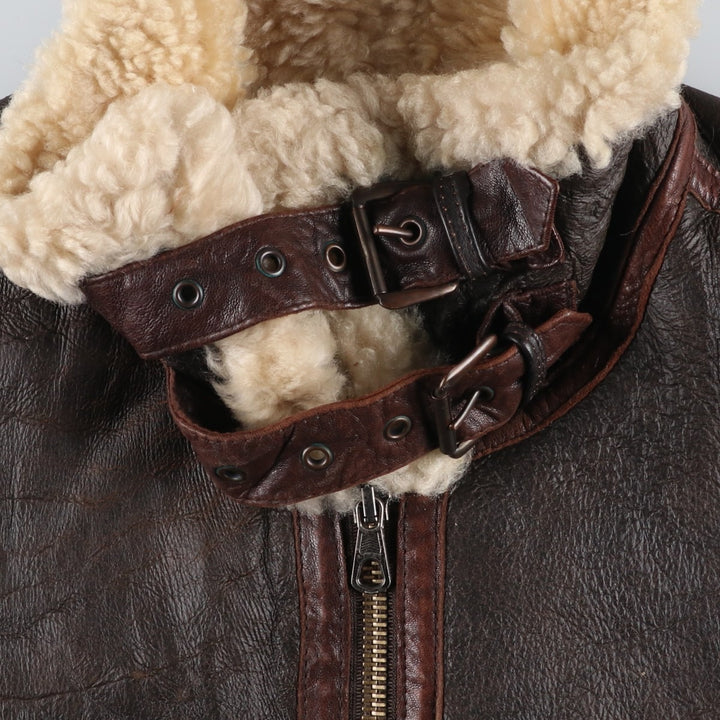 Vintage DANIEL ADVENTURE B-3 Type Sheepskin Mouton Flight Jacket, Men's Size L unclear brown type Vintage Second Hand