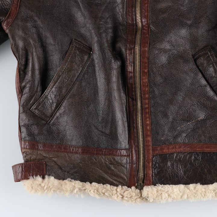 Vintage DANIEL ADVENTURE B-3 Type Sheepskin Mouton Flight Jacket, Men's Size L unclear brown type Vintage Second Hand