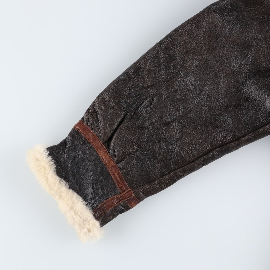 Vintage DANIEL ADVENTURE B-3 Type Sheepskin Mouton Flight Jacket, Men's Size L unclear brown type Vintage Second Hand