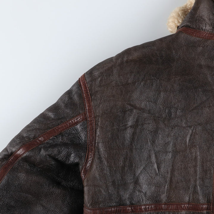 Vintage DANIEL ADVENTURE B-3 Type Sheepskin Mouton Flight Jacket, Men's Size L unclear brown type Vintage Second Hand