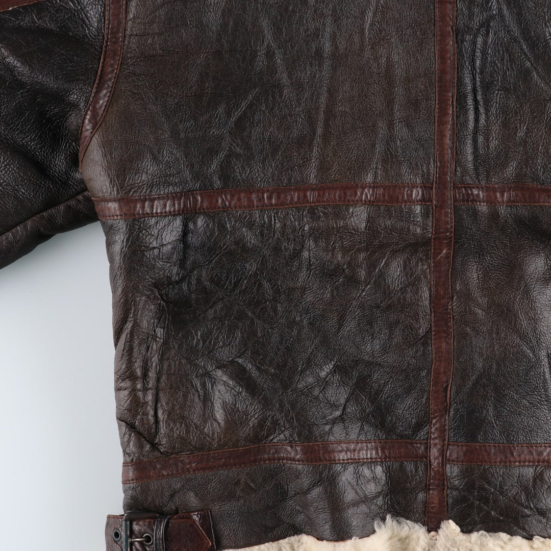Vintage DANIEL ADVENTURE B-3 Type Sheepskin Mouton Flight Jacket, Men's Size L unclear brown type Vintage Second Hand