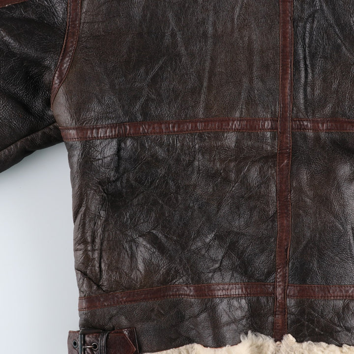 Vintage DANIEL ADVENTURE B-3 Type Sheepskin Mouton Flight Jacket, Men's Size L unclear brown type Vintage Second Hand