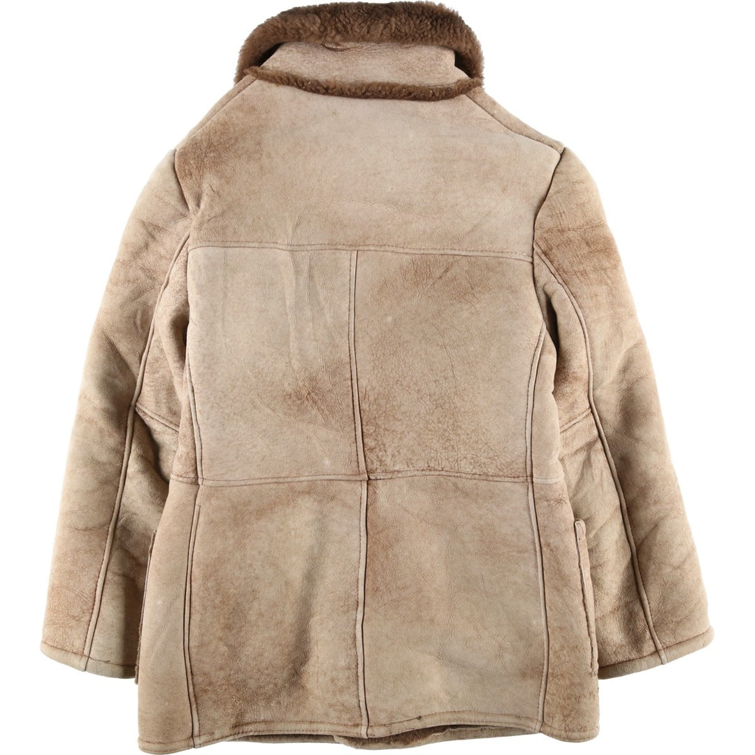 Vintage Lawrence sheepskin shearling lunch coat, made in the USA, size M, men's. Genuine Leather Sheepskin Beige type Vintage Second Hand