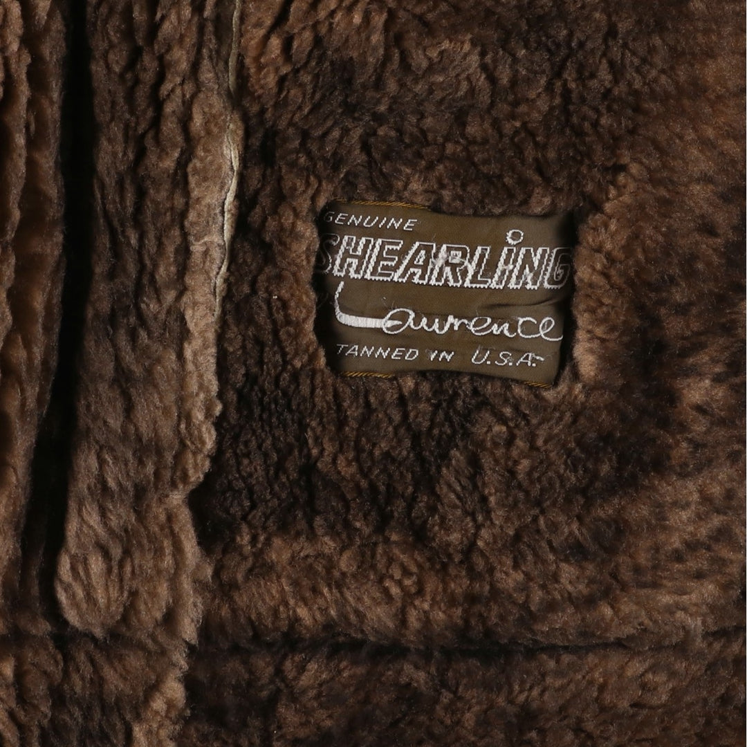 Vintage Lawrence sheepskin shearling lunch coat, made in the USA, size M, men's. Genuine Leather Sheepskin Beige type Vintage Second Hand