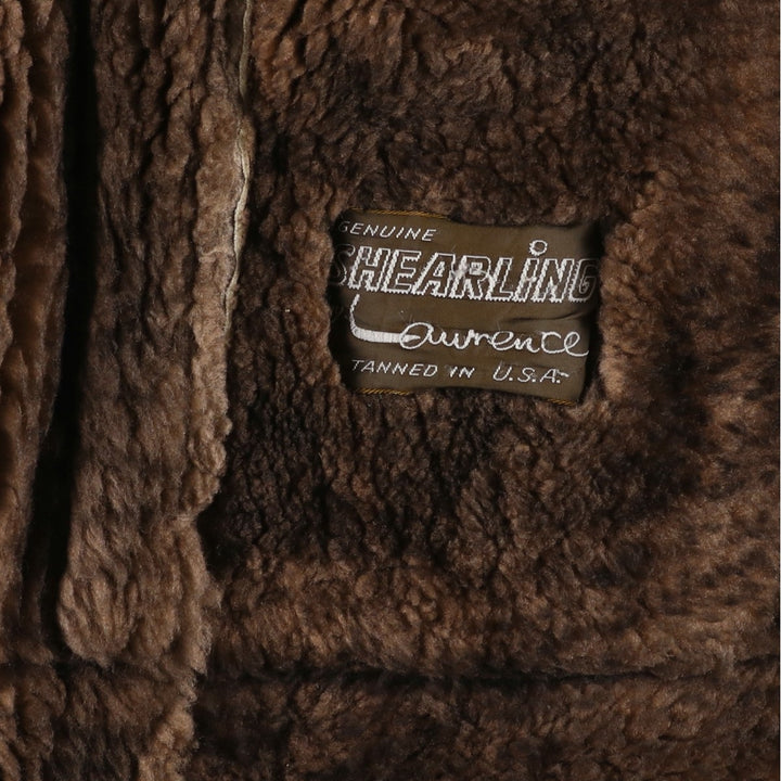 Vintage Lawrence sheepskin shearling lunch coat, made in the USA, size M, men's. Genuine Leather Sheepskin Beige type Vintage Second Hand
