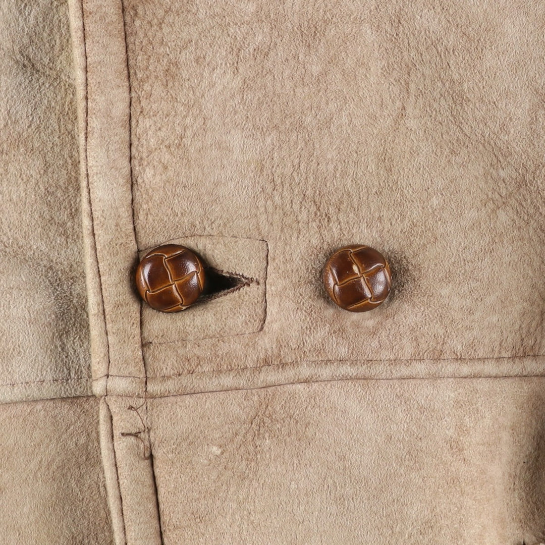 Vintage Lawrence sheepskin shearling lunch coat, made in the USA, size M, men's. Genuine Leather Sheepskin Beige type Vintage Second Hand
