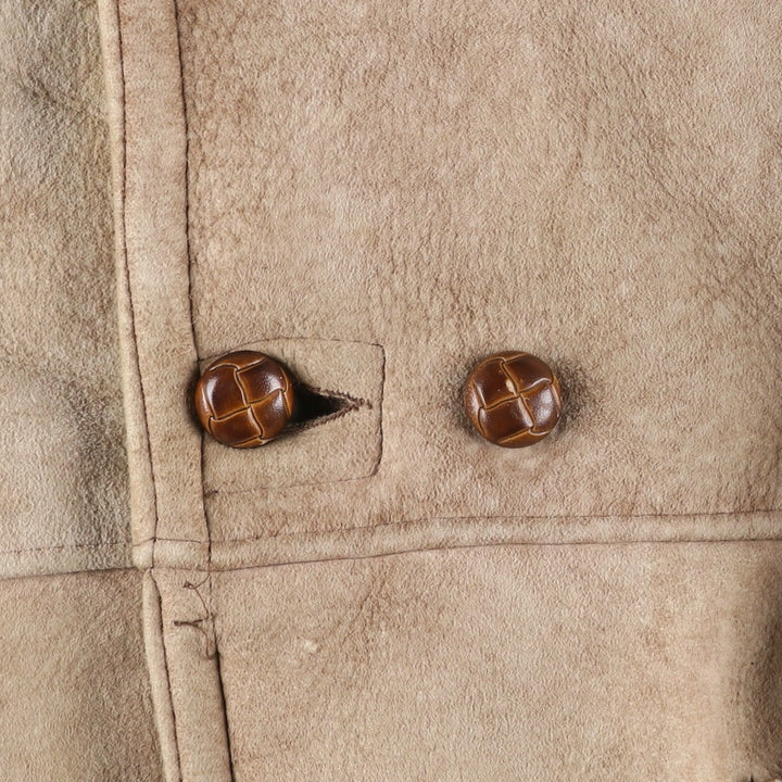 Vintage Lawrence sheepskin shearling lunch coat, made in the USA, size M, men's. Genuine Leather Sheepskin Beige type Vintage Second Hand