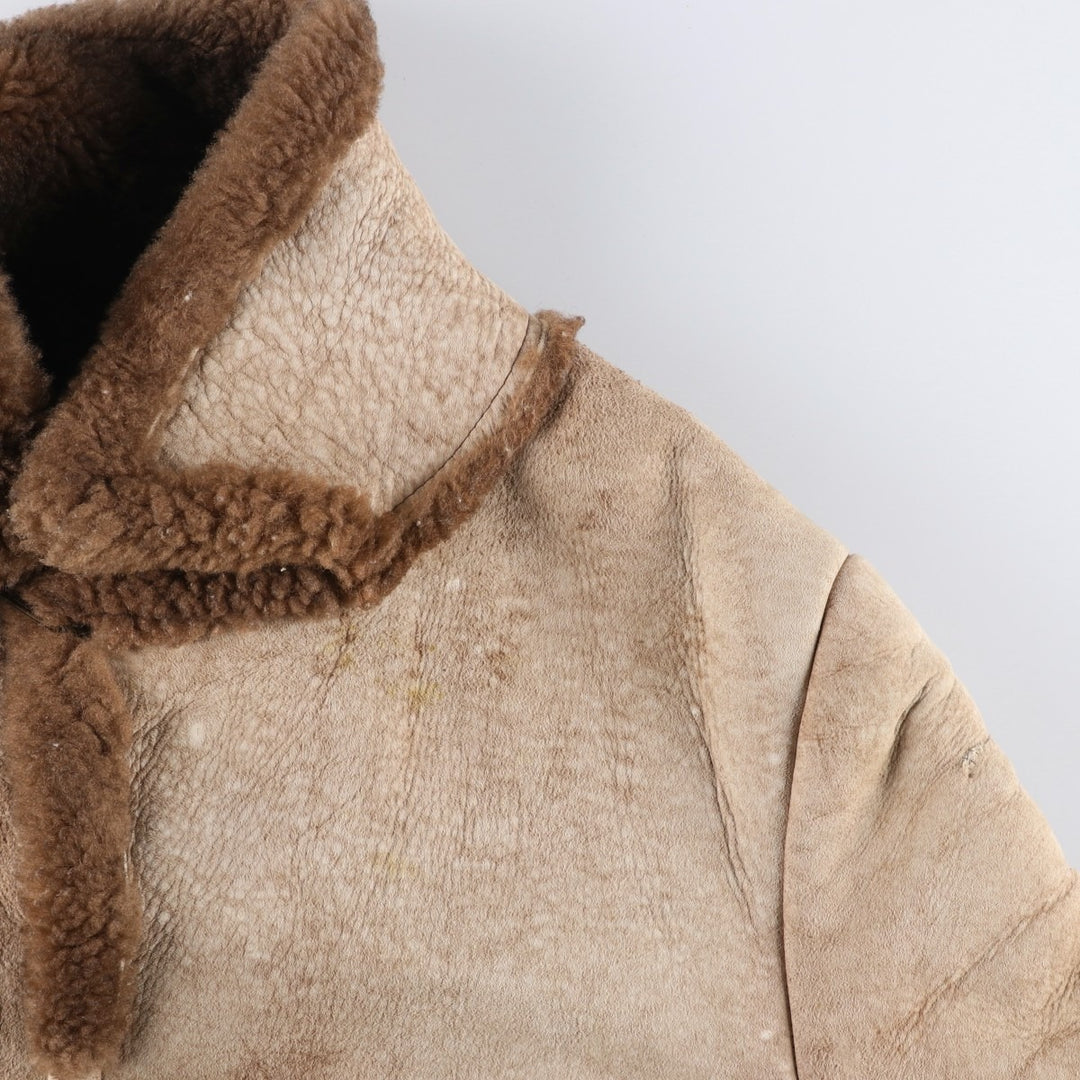 Vintage Lawrence sheepskin shearling lunch coat, made in the USA, size M, men's. Genuine Leather Sheepskin Beige type Vintage Second Hand