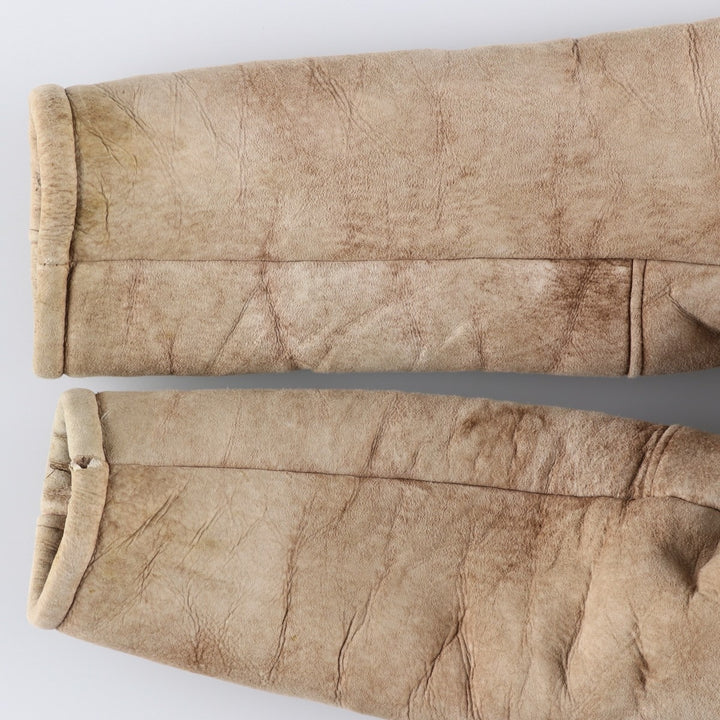 Vintage Lawrence sheepskin shearling lunch coat, made in the USA, size M, men's. Genuine Leather Sheepskin Beige type Vintage Second Hand
