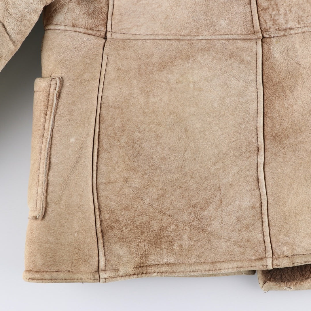 Vintage Lawrence sheepskin shearling lunch coat, made in the USA, size M, men's. Genuine Leather Sheepskin Beige type Vintage Second Hand