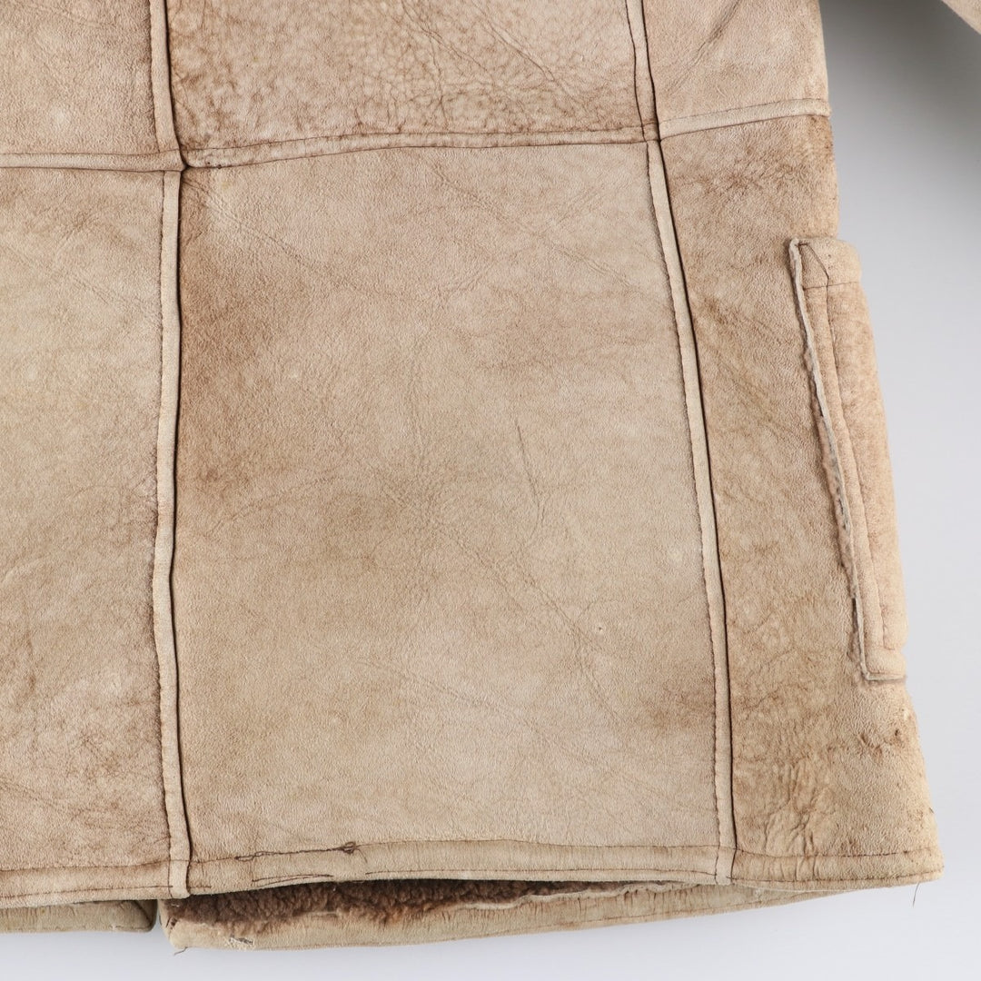 Vintage Lawrence sheepskin shearling lunch coat, made in the USA, size M, men's. Genuine Leather Sheepskin Beige type Vintage Second Hand