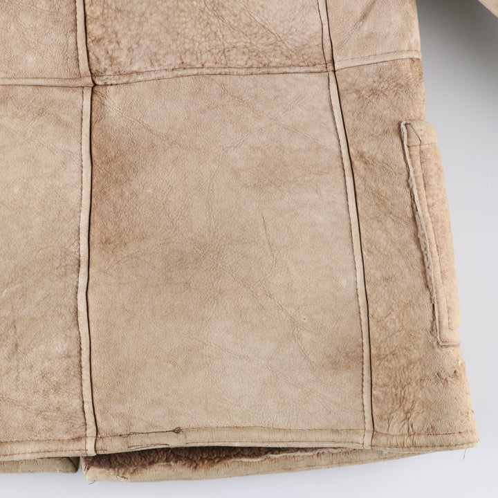Vintage Lawrence sheepskin shearling lunch coat, made in the USA, size M, men's. Genuine Leather Sheepskin Beige type Vintage Second Hand