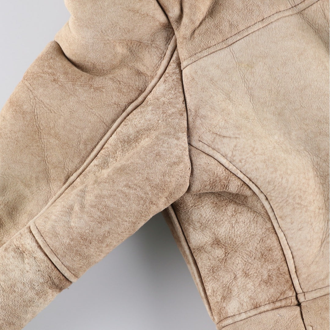 Vintage Lawrence sheepskin shearling lunch coat, made in the USA, size M, men's. Genuine Leather Sheepskin Beige type Vintage Second Hand