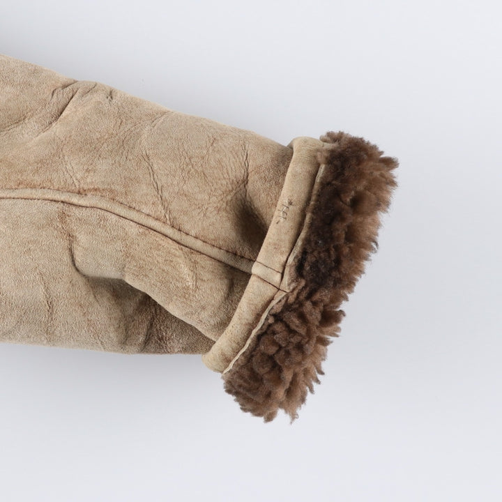 Vintage Lawrence sheepskin shearling lunch coat, made in the USA, size M, men's. Genuine Leather Sheepskin Beige type Vintage Second Hand