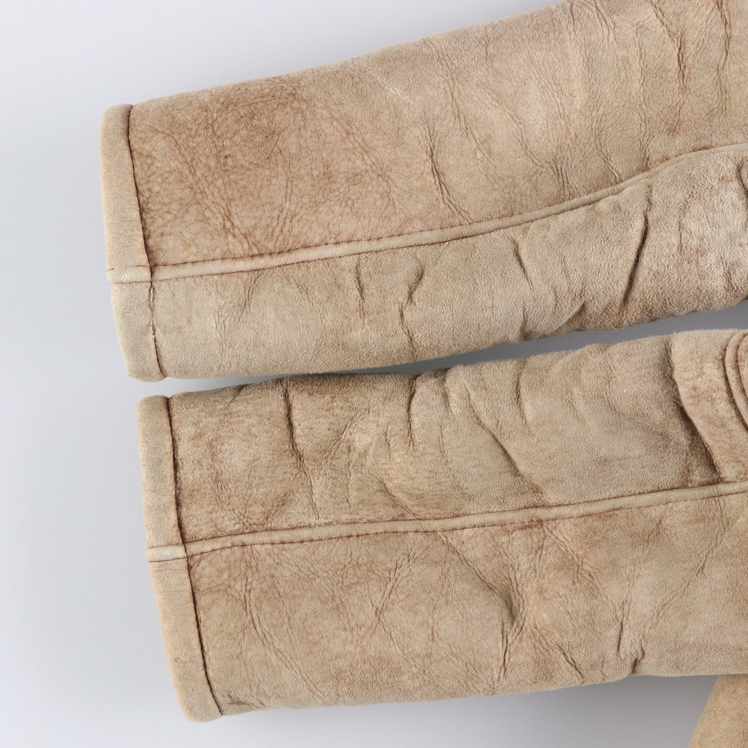 Vintage Lawrence sheepskin shearling lunch coat, made in the USA, size M, men's. Genuine Leather Sheepskin Beige type Vintage Second Hand