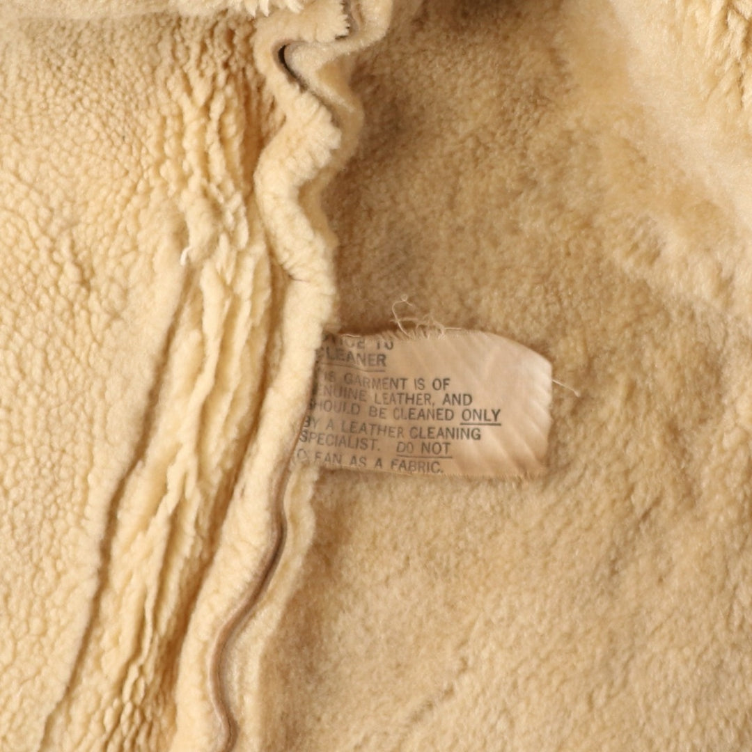 Vintage 1970'S Buckboard Sheepskin Mouton Jacket, Men's Size Medium Genuine Leather Suede Leather Beige type Vintage Second Hand