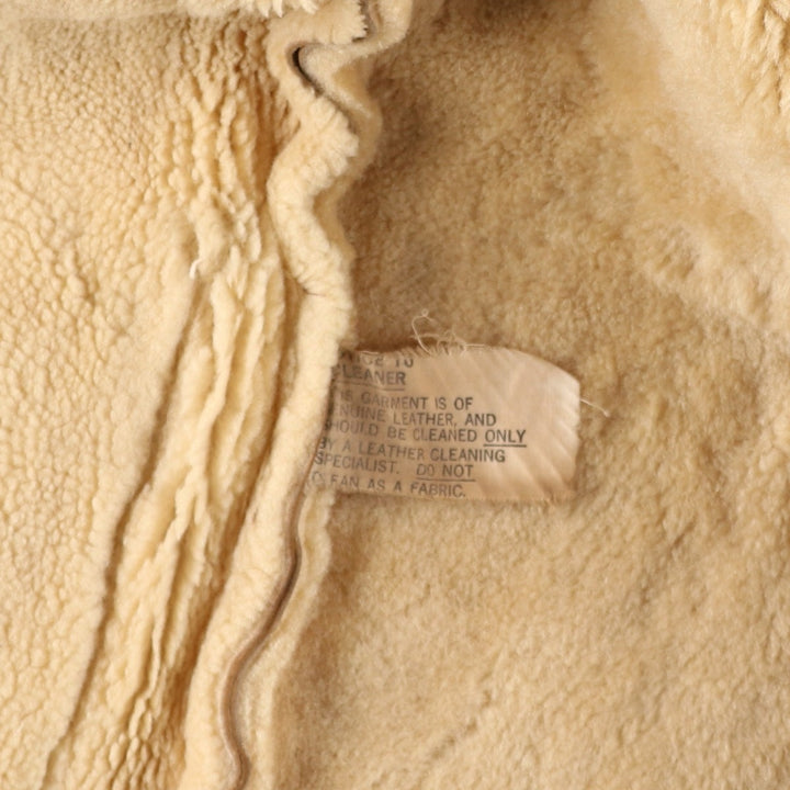 Vintage 1970'S Buckboard Sheepskin Mouton Jacket, Men's Size Medium Genuine Leather Suede Leather Beige type Vintage Second Hand