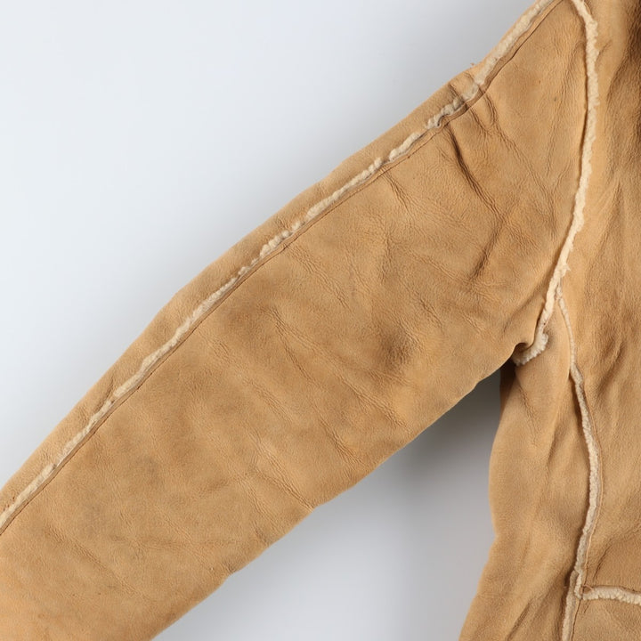 Vintage 1970'S Buckboard Sheepskin Mouton Jacket, Men's Size Medium Genuine Leather Suede Leather Beige type Vintage Second Hand