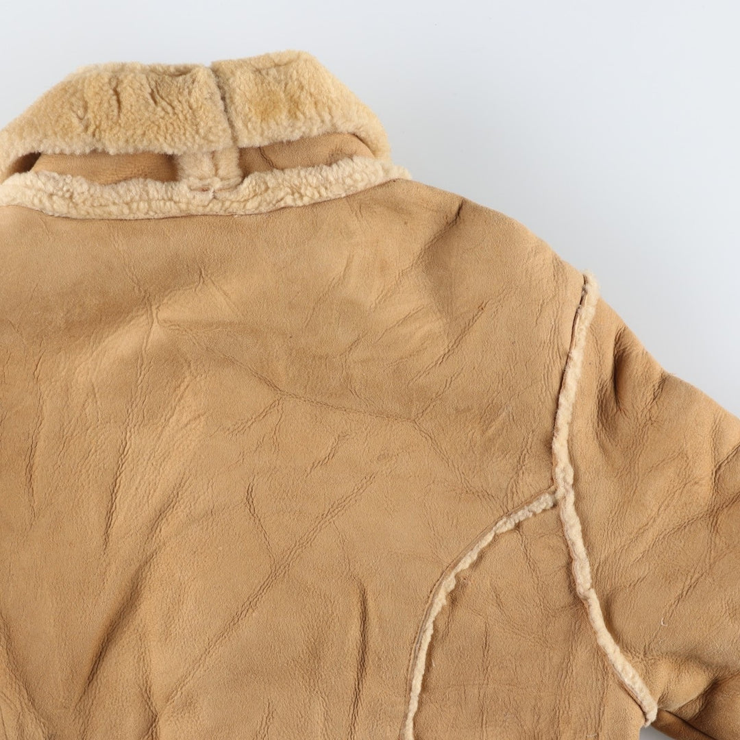 Vintage 1970'S Buckboard Sheepskin Mouton Jacket, Men's Size Medium Genuine Leather Suede Leather Beige type Vintage Second Hand