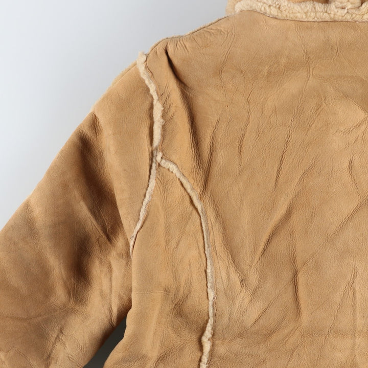 Vintage 1970'S Buckboard Sheepskin Mouton Jacket, Men's Size Medium Genuine Leather Suede Leather Beige type Vintage Second Hand