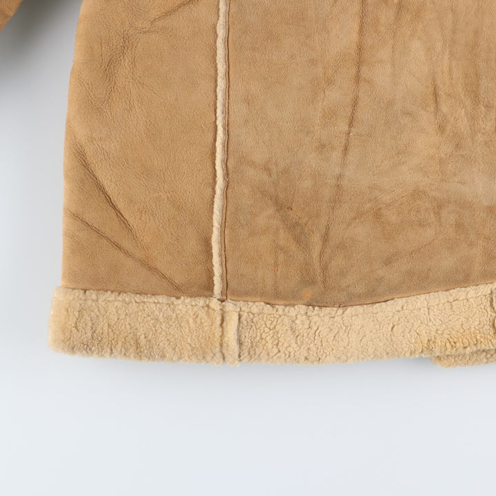 Vintage 1970'S Buckboard Sheepskin Mouton Jacket, Men's Size Medium Genuine Leather Suede Leather Beige type Vintage Second Hand