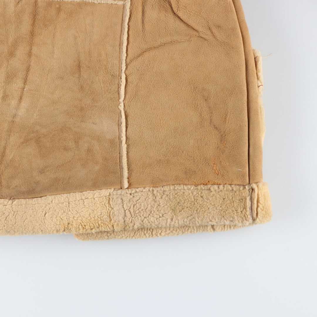 Vintage 1970'S Buckboard Sheepskin Mouton Jacket, Men's Size Medium Genuine Leather Suede Leather Beige type Vintage Second Hand