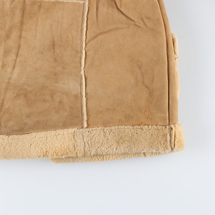 Vintage 1970'S Buckboard Sheepskin Mouton Jacket, Men's Size Medium Genuine Leather Suede Leather Beige type Vintage Second Hand