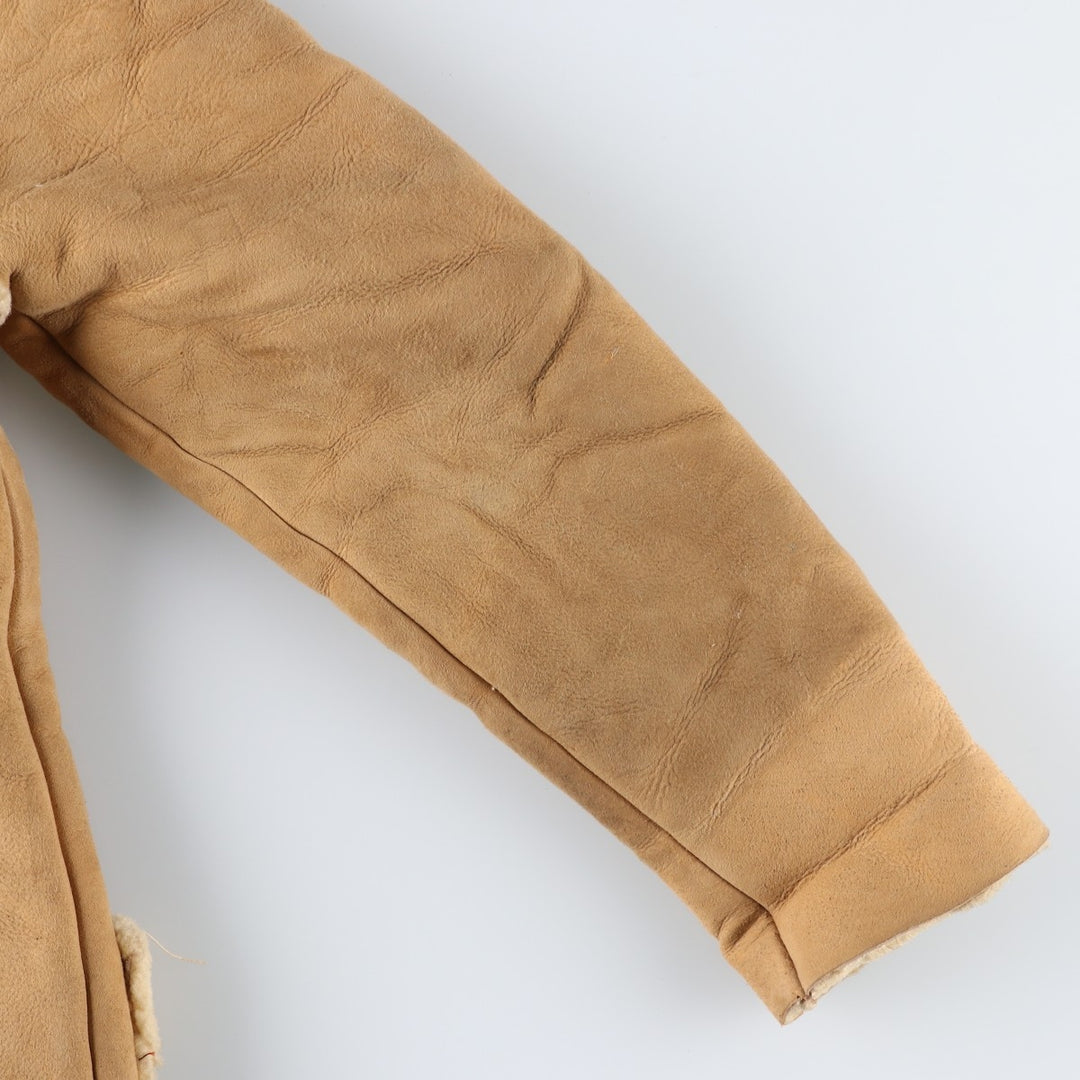 Vintage 1970'S Buckboard Sheepskin Mouton Jacket, Men's Size Medium Genuine Leather Suede Leather Beige type Vintage Second Hand