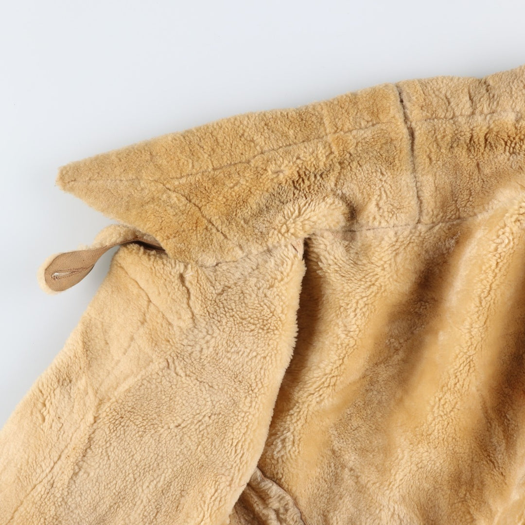 Vintage 1970'S Buckboard Sheepskin Mouton Jacket, Men's Size Medium Genuine Leather Suede Leather Beige type Vintage Second Hand