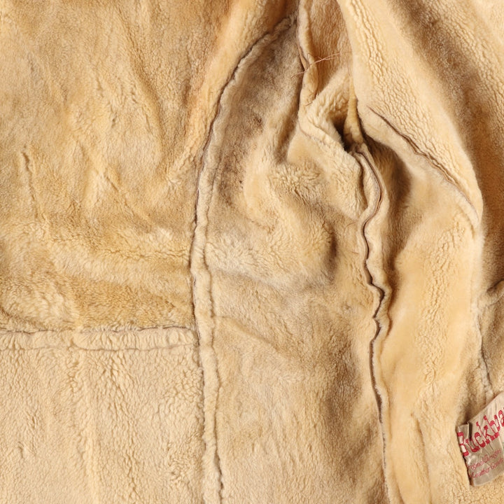 Vintage 1970'S Buckboard Sheepskin Mouton Jacket, Men's Size Medium Genuine Leather Suede Leather Beige type Vintage Second Hand