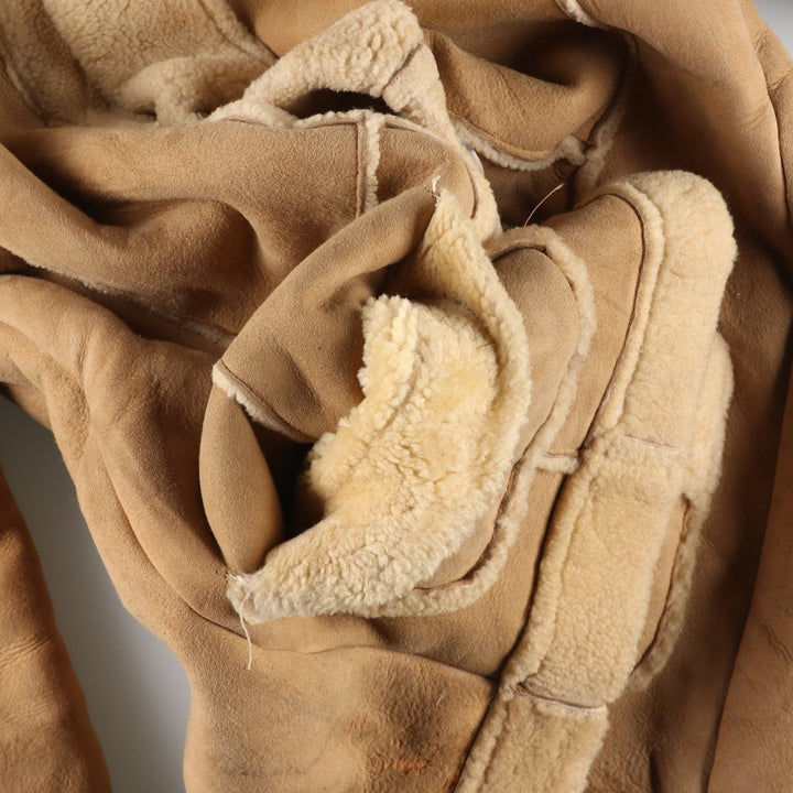 Vintage 1970'S Buckboard Sheepskin Mouton Jacket, Men's Size Medium Genuine Leather Suede Leather Beige type Vintage Second Hand
