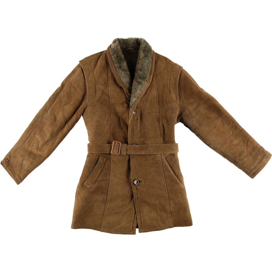 Vintage sheepskin mouton coat, men's size M unclear brown type Vintage Second Hand