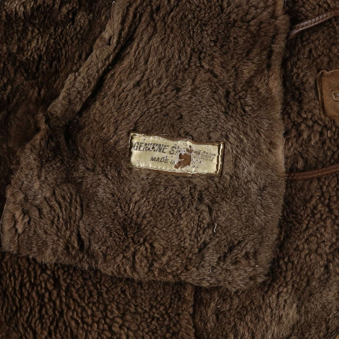 Vintage sheepskin mouton coat, men's size M unclear brown type Vintage Second Hand