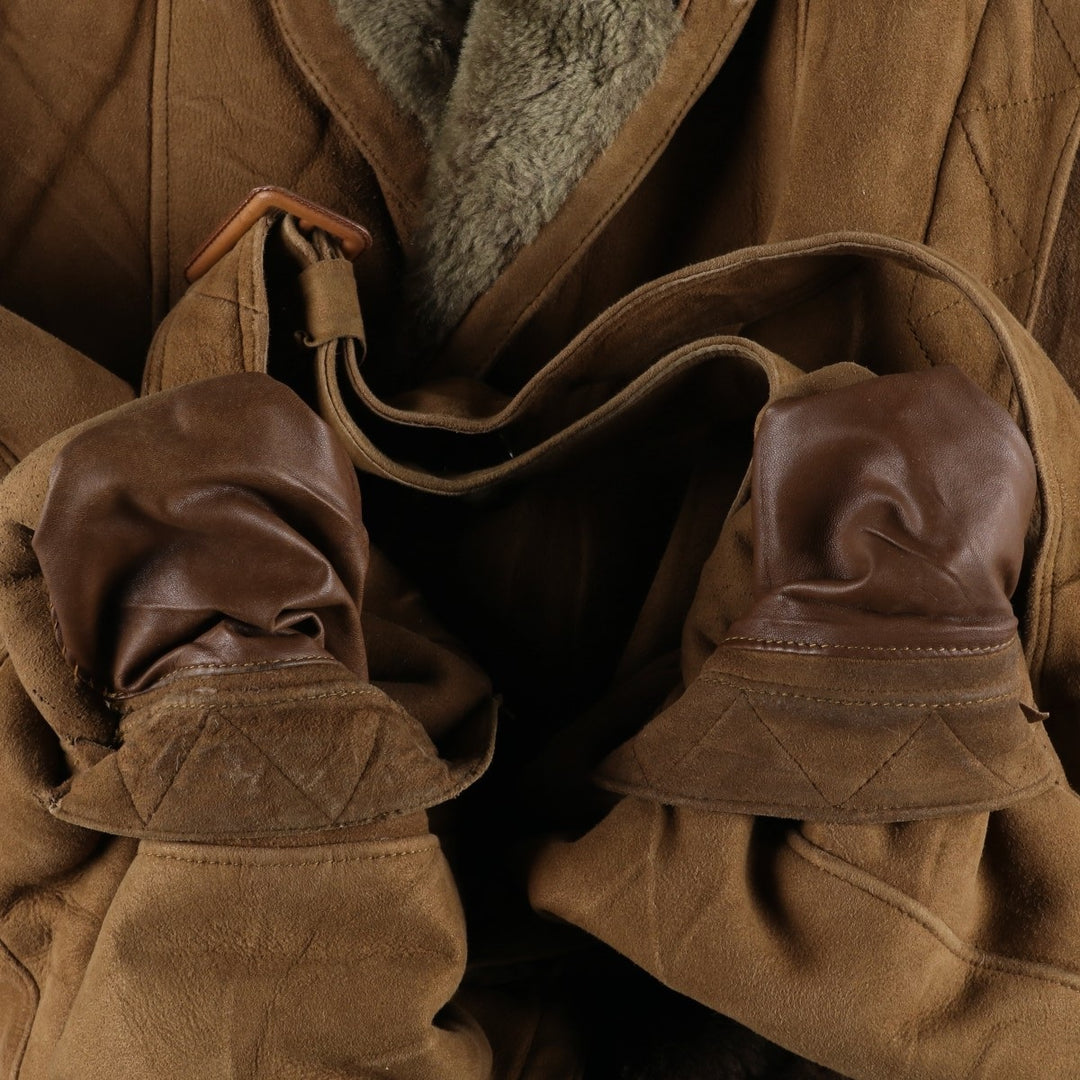 Vintage sheepskin mouton coat, men's size M unclear brown type Vintage Second Hand